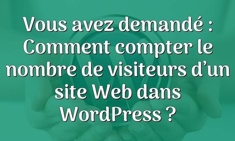 Vous avez demandé : Comment compter le nombre de visiteurs d’un site Web dans WordPress ?